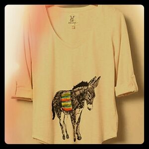Porridge Anthropologie Pop Print Donkey Tee